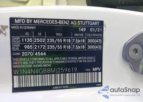 2021 Mercedes-Benz Gla 250 z USA, uszkodzony, nr VIN W1N4N4GB8MJ259619